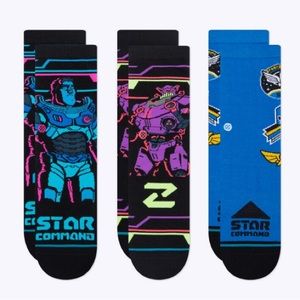 NWT STANCE Pixar x Stance Lightyear Kids Crew Socks 3 Pack Size Large